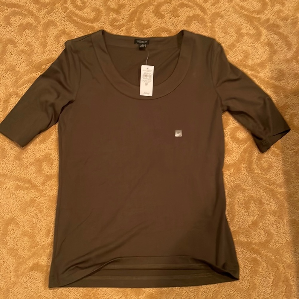 Womens Ann Taylor Factory Olive 3/4 Sleeve Top Size M NWT